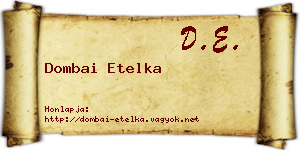 Dombai Etelka névjegykártya